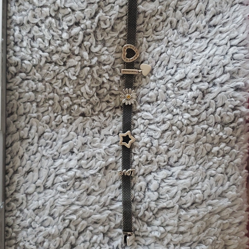 Pandora oxidized reflection bracelet with charms